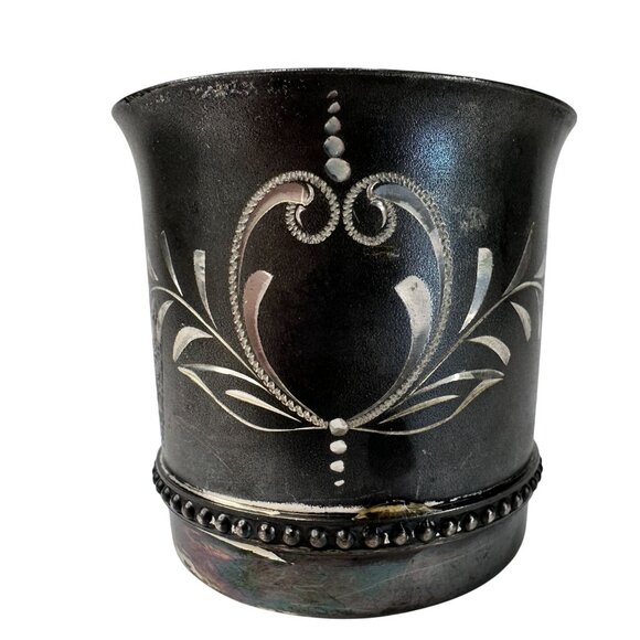 Antique Queen City Silver‎ Co 9027 Quadruple Plate Sterling Cincinnatus Etched - Picture 1 of 16